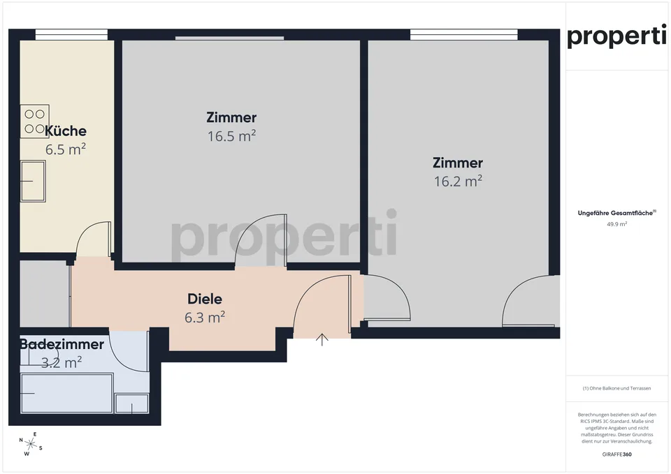 2-Bedroom Apartment with Balcony