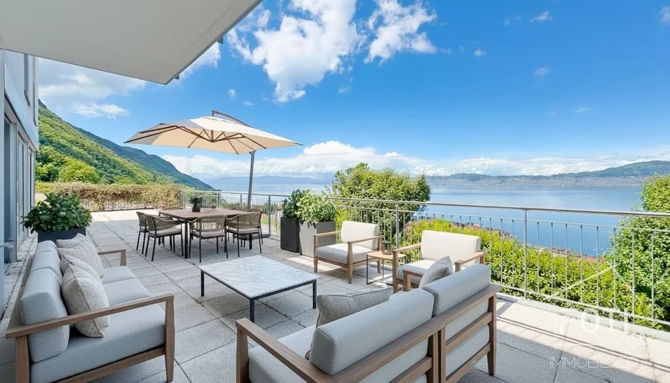 Architektenvilla mit atemberaubendem Blick auf den Genfersee