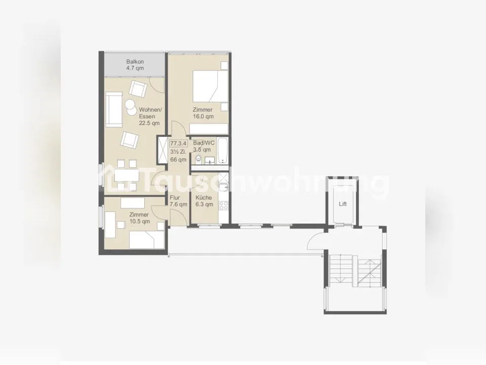 3.5-Zimmer-Wohnung im Kreis 12