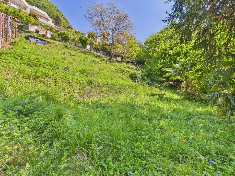 Großes Baugrundstück mit Seeblick in ruhiger Lage, Viganello