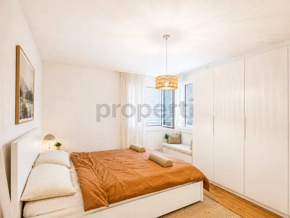 Renovierte 3.5-Zimmer-Wohnung mit privatem Gartensitzplatz und moderner Ausstattung