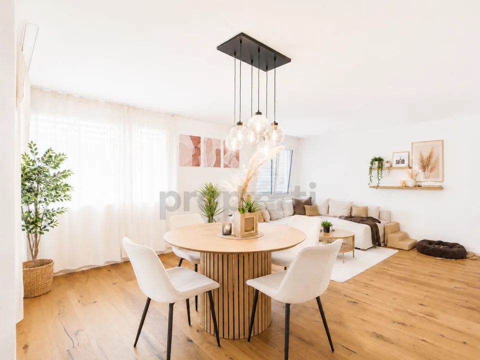 Renovierte 3.5-Zimmer-Wohnung mit privatem Gartensitzplatz und moderner Ausstattung