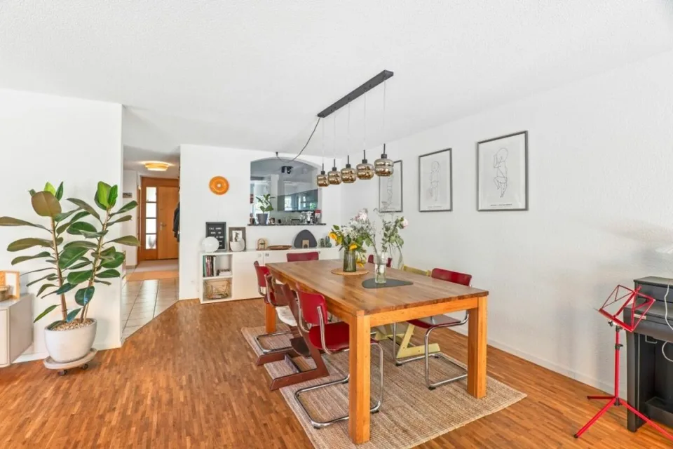 Doppeleinfamilienhaus mit grosser Rasenfläche