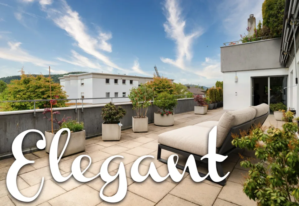 STILVOLLE 5.5 ZIMMER TERRASSENWOHNUNG MIT 67 M2 TERRASSE