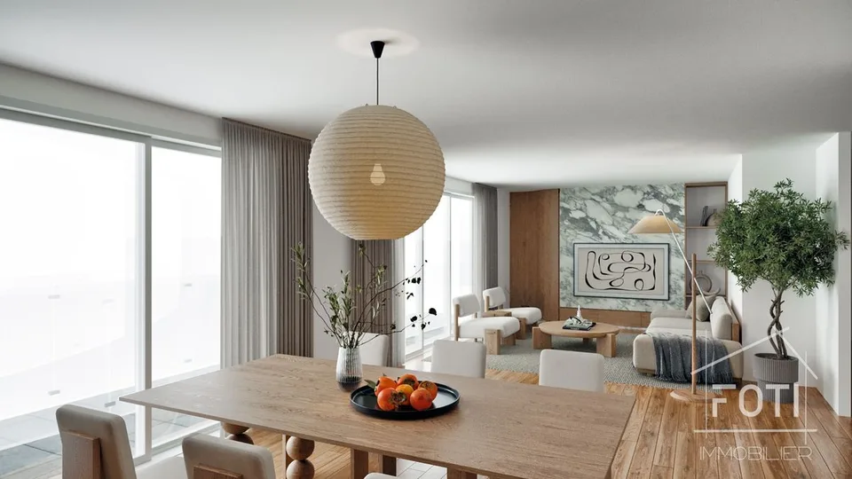 Appartement de 4,5 pièces aux combles avec sous-sol et garage double.