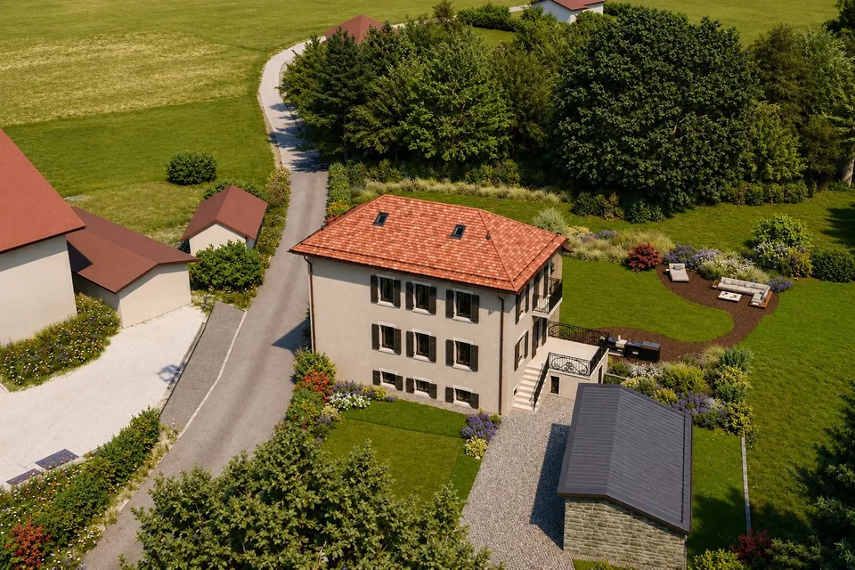 Dachgeschoss mit Charakter und privatem Garten & CASATAX-Berechtigung in Cartigny