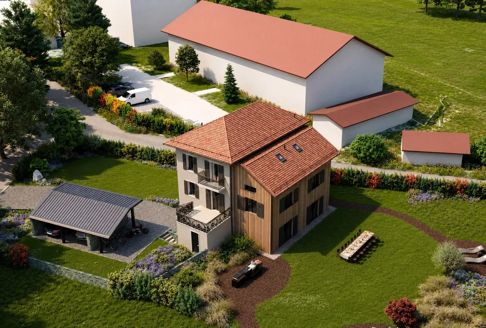 Dachgeschoss mit Charakter und privatem Garten & CASATAX-Berechtigung in Cartigny