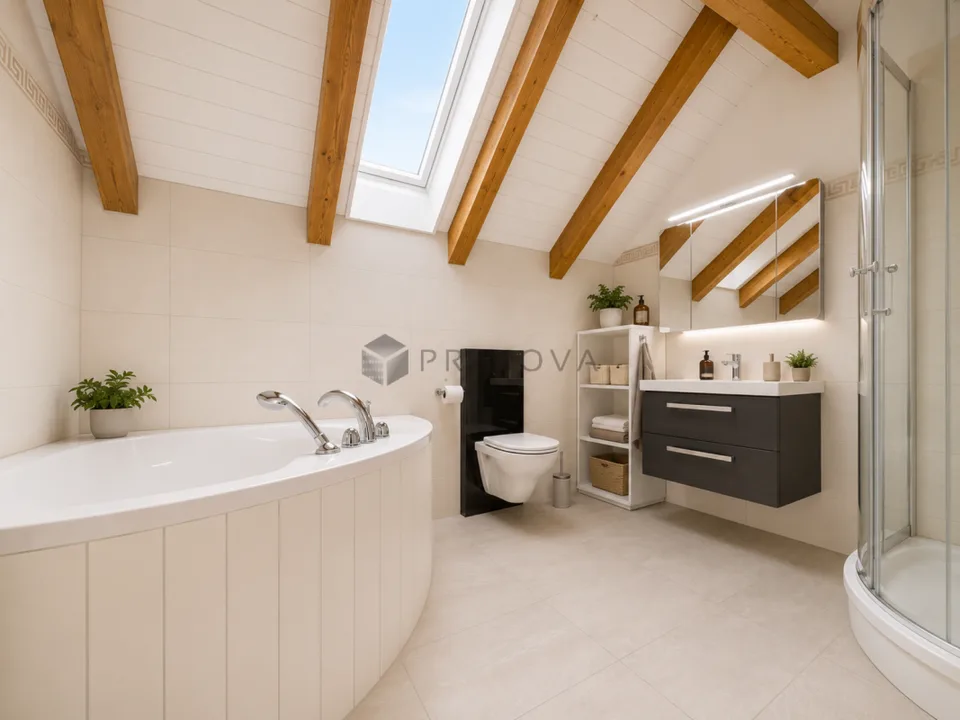 Maison au-dessus. Espace pour vos idées en dessous.