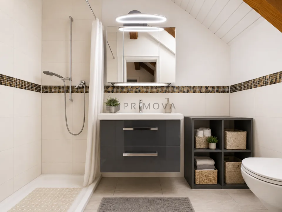 Maison au-dessus. Espace pour vos idées en dessous.