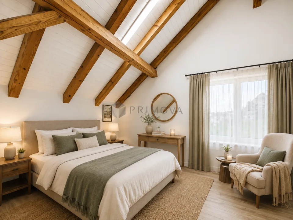 Maison au-dessus. Espace pour vos idées en dessous.