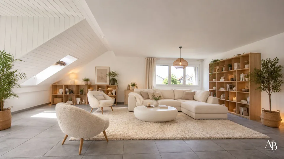 En exclusivité, Duplex vue lac et Mont-Blanc, centre Village à Arzier