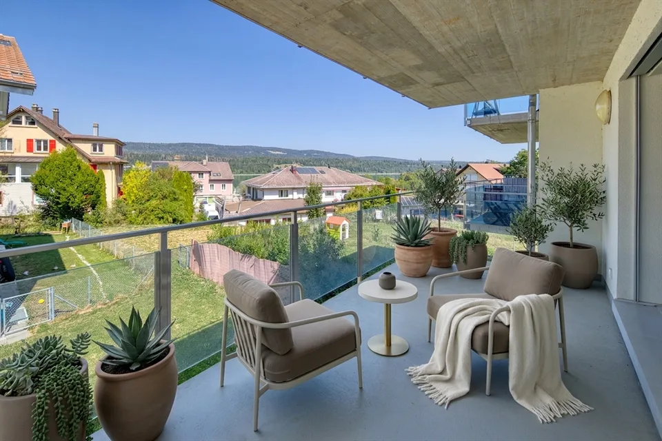 Bel appartement traversant de 3.5 pièces avec échappée lac