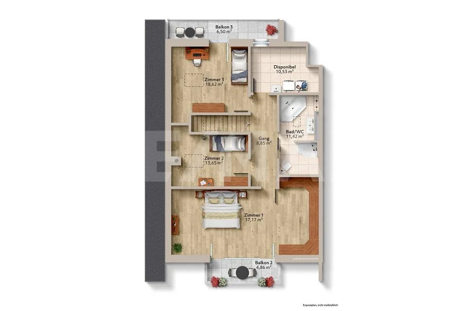 Ampio soggiorno su due piani - Maisonette di 180,8 m²