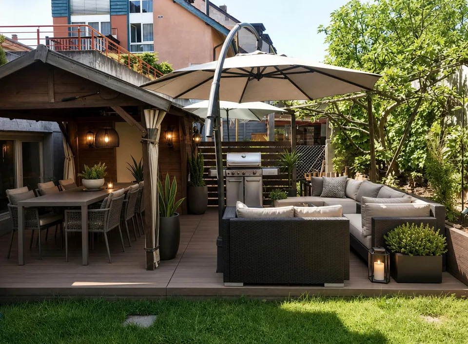 Bright 5-room duplex with private garden and two garages