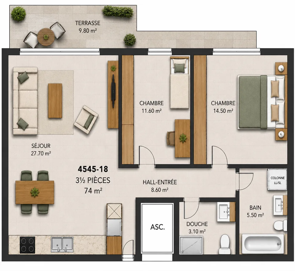 Wohnung mit Rendite? 3.5 Zimmer mit großer Terrasse Südwest