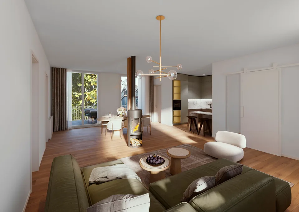 Appartement lumineux de 3,5 pièces au rez-de-chaussée avec balcon (Hall du rez-de-chaussée)