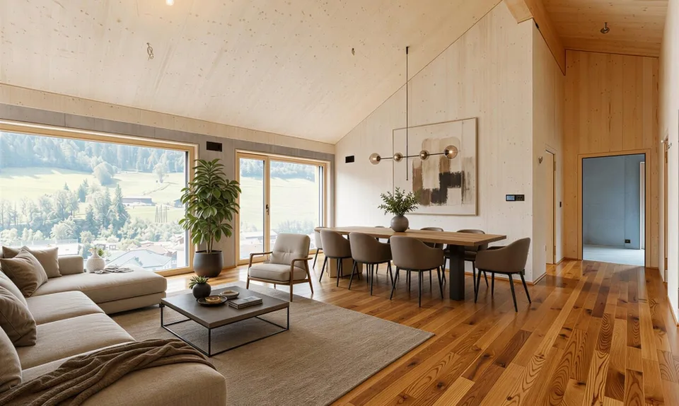 Neubau-Dachgeschosswohnung mit besonderer Architektur und Bergsicht