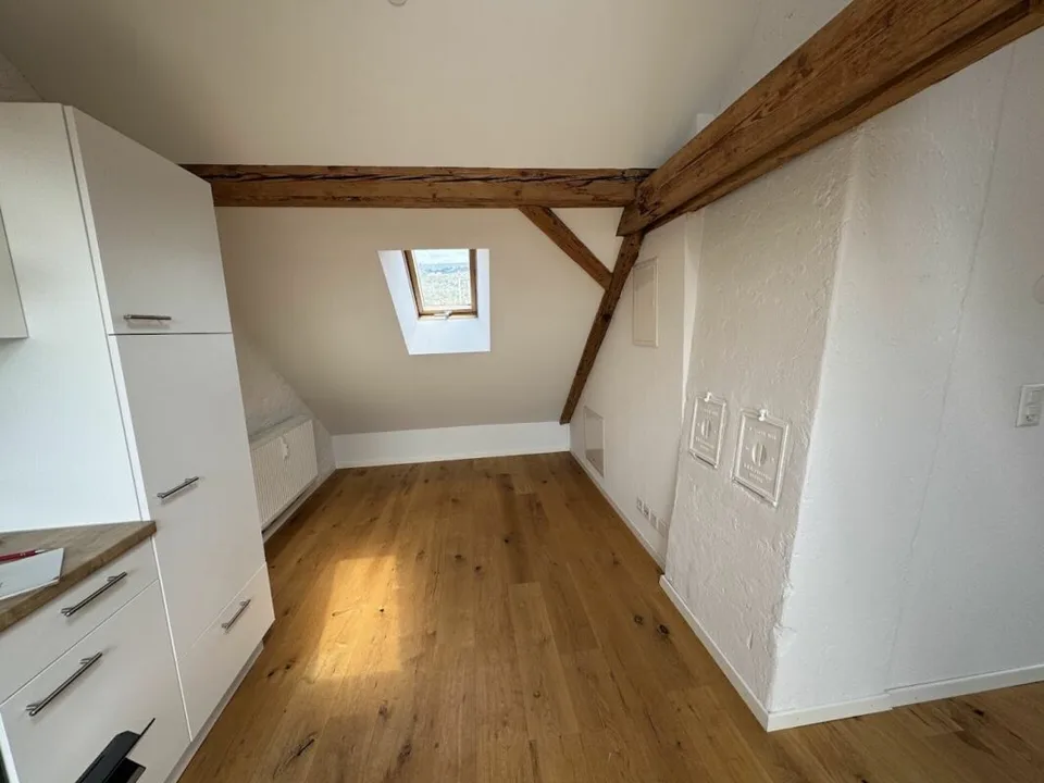 Appartement sous les combles ensoleillé avec poutres apparentes et charme particulier