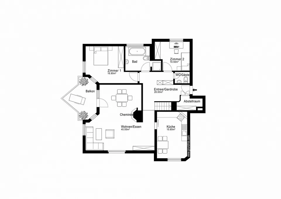 Grosse, helle 4.5-Zimmer Dachwohnung mit Galerie