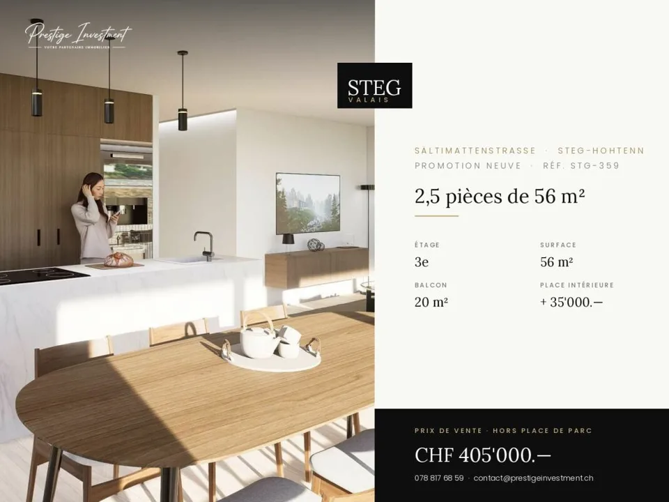 STG-359 ? 2,5 pièces au dernier étage, CHF 405'000.--