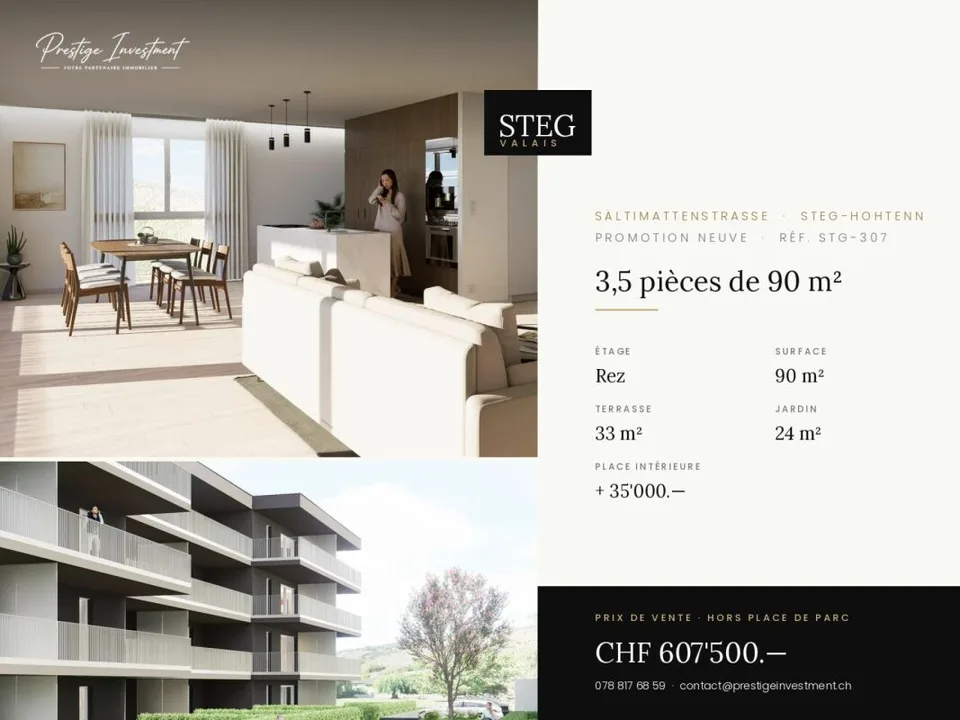 STG-307 ? 3,5 pièces de 90 m², rez, CHF 607'500.--