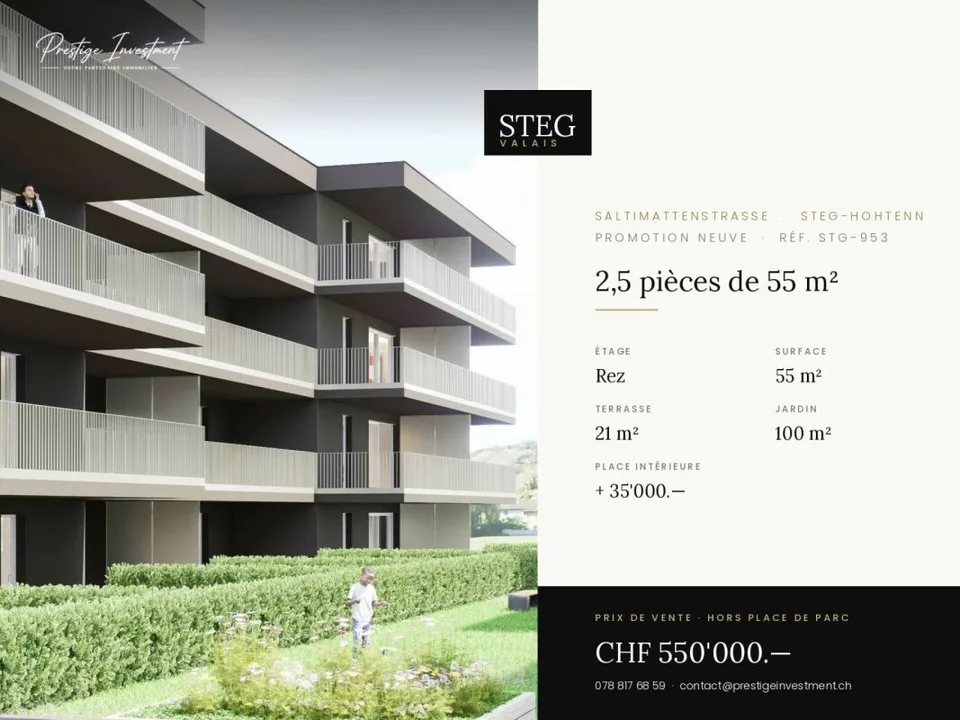 STG-953 ? 2,5 pièces de 55 m², rez, CHF 550'000.--