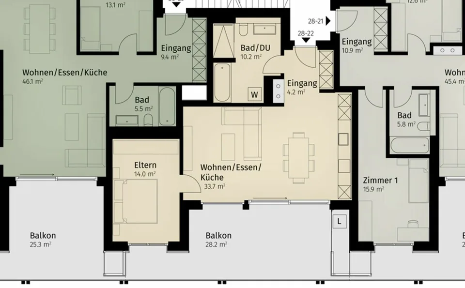 88 m² | Appartamento 2.5 locali al 2° piano | Prima occupazione – foto 12 di 13