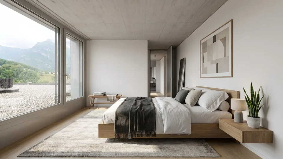3.5 pièces avec loggia et vue sur les montagnes à Mels à louer