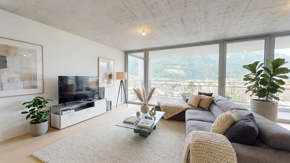 3.5 pièces avec loggia et vue sur les montagnes à Mels à louer