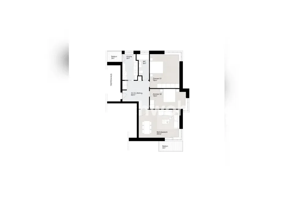 3.5 Zimmer Wohnung in Zürich – Foto 6 von 6