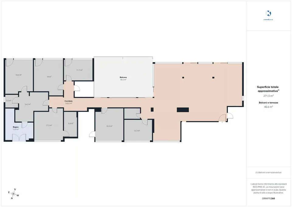 MASSAGNO - helles Penthouse zur Miete