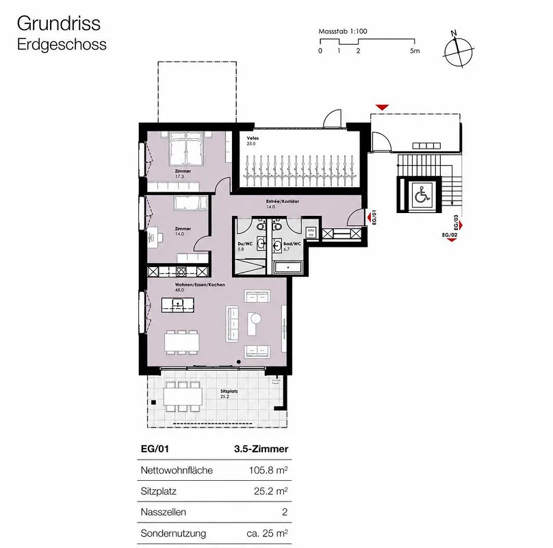 3.5-Zimmer-Gartenwohnung in Arbon EG 01 – Foto 6 von 8