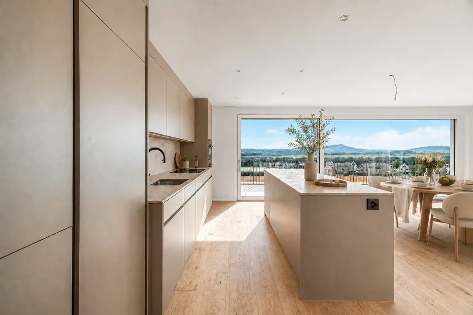 Maisonette en attique baignée de lumière avec vue dégagée et jardin privé