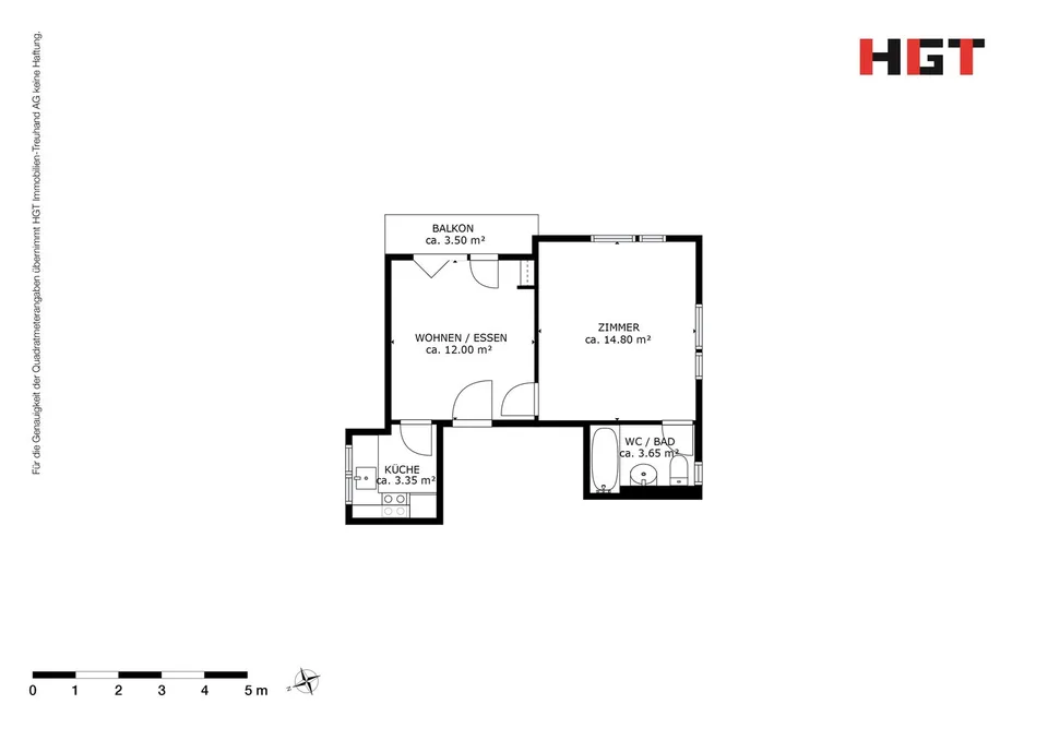 Renovated and bright 2.5 rooms with balcony