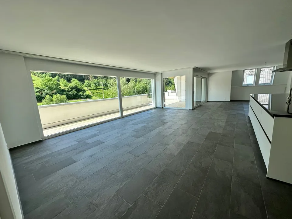 Top modern 4.5-room penthouse with a view of greenery