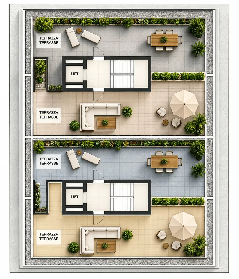 3 Zimmer mit großer Terrasse, Schwimmbad, Fitnessraum und Wellnessbereich – Foto 12 von 13