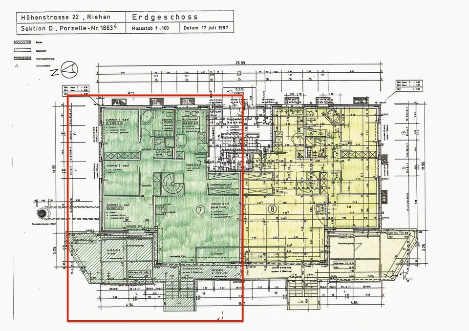 Appartement exclusif de 6,5 pièces sur deux niveaux avec vue à Riehen