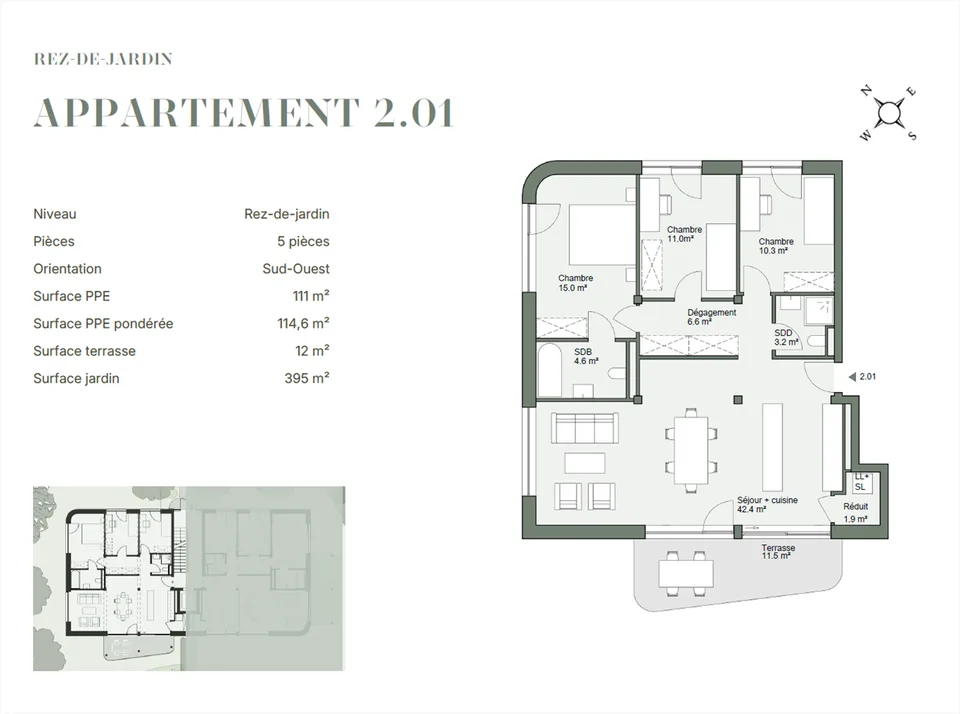 5 pezzi con giardino di 395 m² – foto 5 di 6