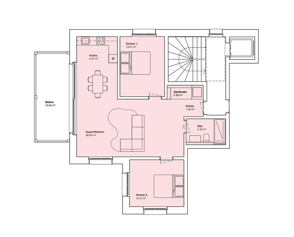3.5-room first occupancy apartment with lake and mountain views (annual rent)