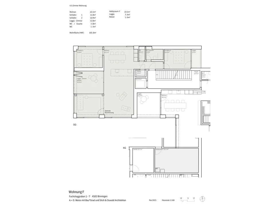 Exklusive 3.5-Zimmer-Wohnung in Binningen mit Loggia & Balkon