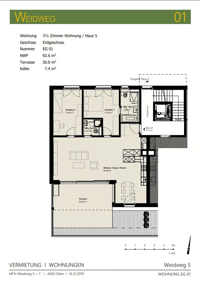 Modern 3.5-room apartment on the ground floor