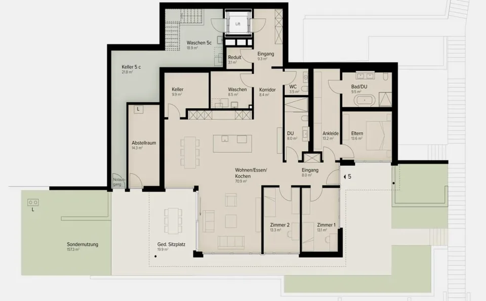 175 m² | Maison de terrasse luxueuse de 4,5 pièces - Dans les vignes – photo 13 sur 14