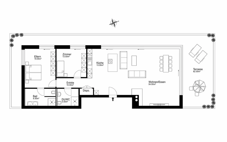 Spacious 3.5-Room Terrace Apartment with Lake View – photo 12 of 23