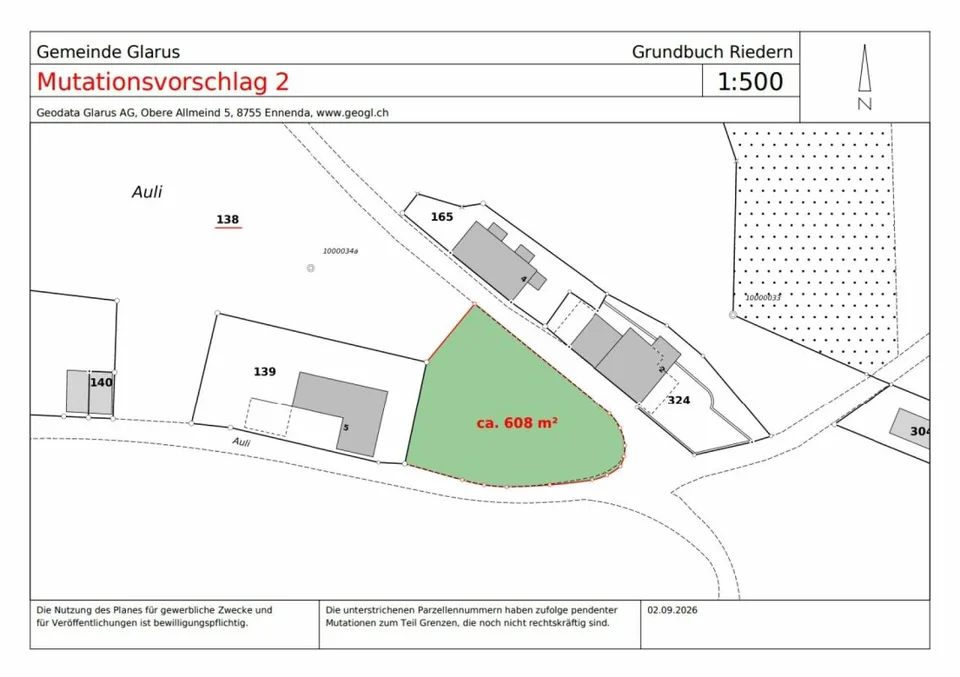 Baulandparzelle im Ortsteil Riedern in der Gemeinde Glarus – Foto 2 von 2