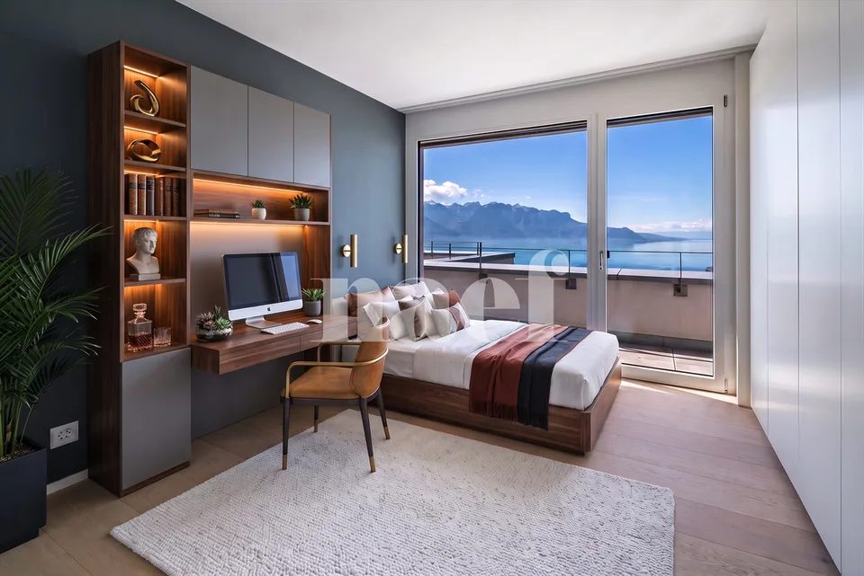 Appartement en attique de 4.5 pièces avec terrasse et vue grandiose sur le Léman à vendre sur les hauts de Montreux – photo 9 sur 13