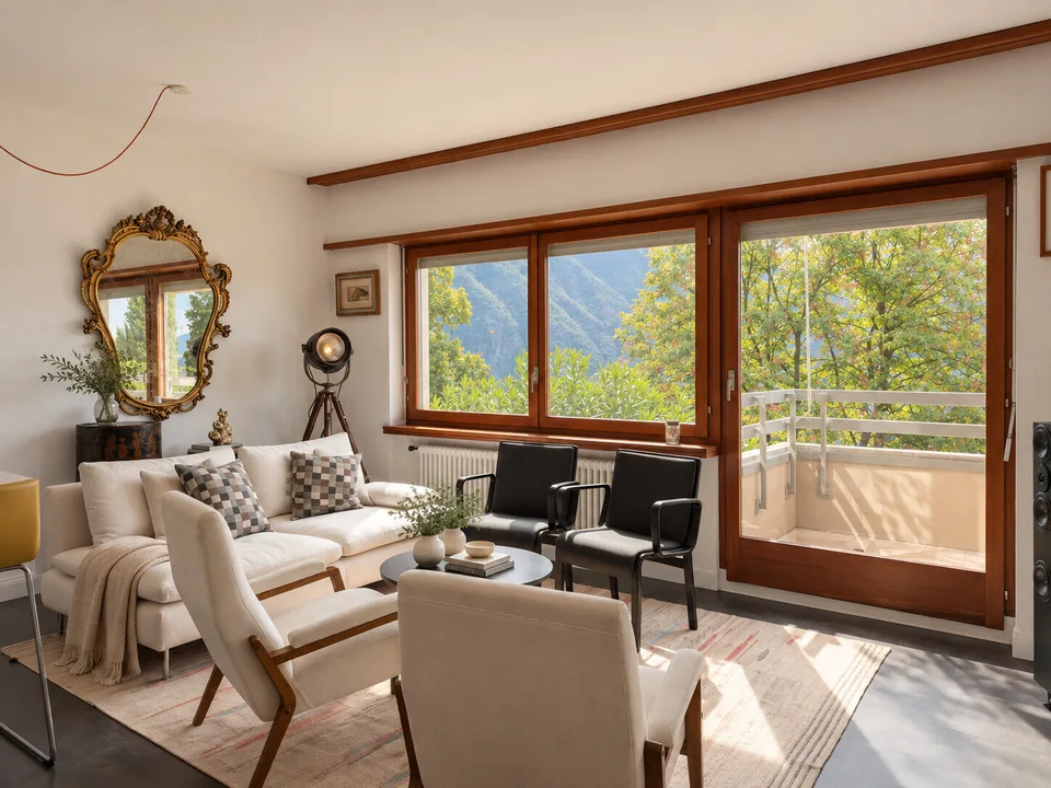 ELEGANTE 3.5 ZIMMER MIT TERRASSE UND SEEBLICK IN RUVIGLIANA – Foto 2 von 10