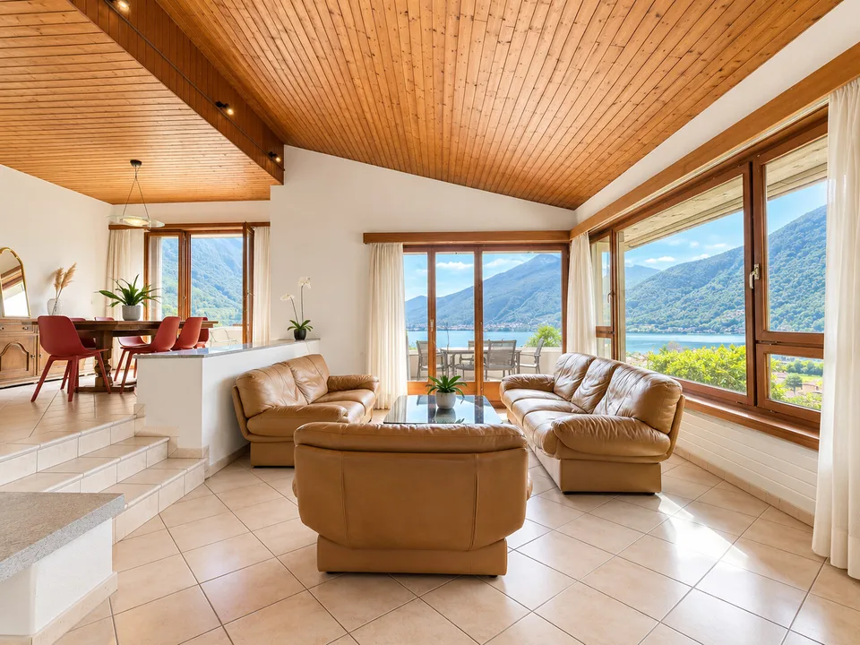 À LOUER 5.5 PIÈCES AVEC JARDIN ET VUE SUR LE LAC À MELANO – photo 2 sur 10