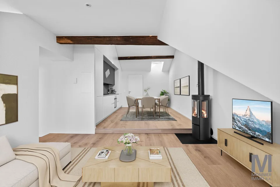 Appartement de 3.5 pièces en attique entièrement rénové – photo 8 sur 13