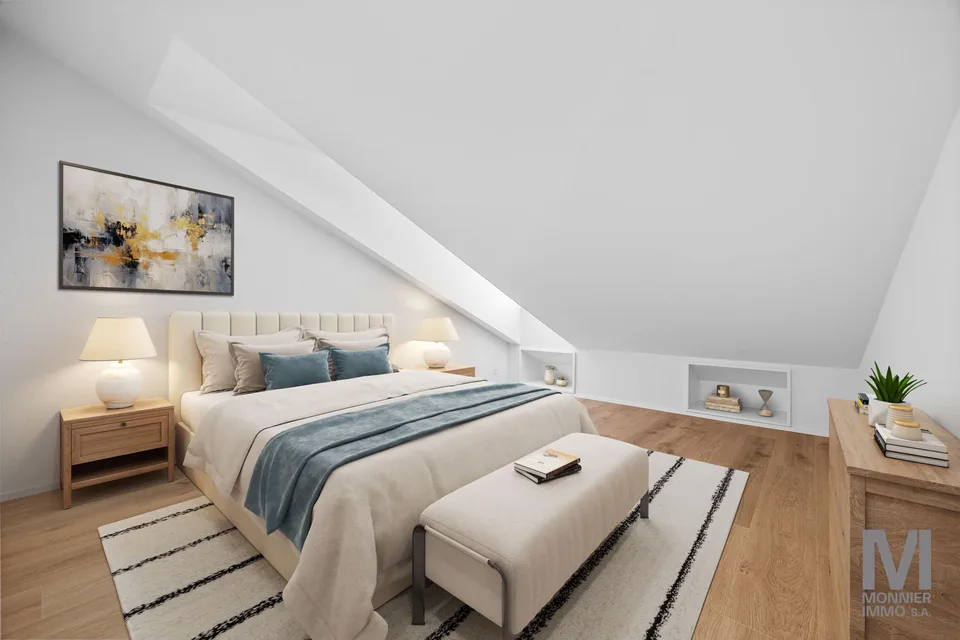 Appartement de 3.5 pièces en attique entièrement rénové – photo 4 sur 13