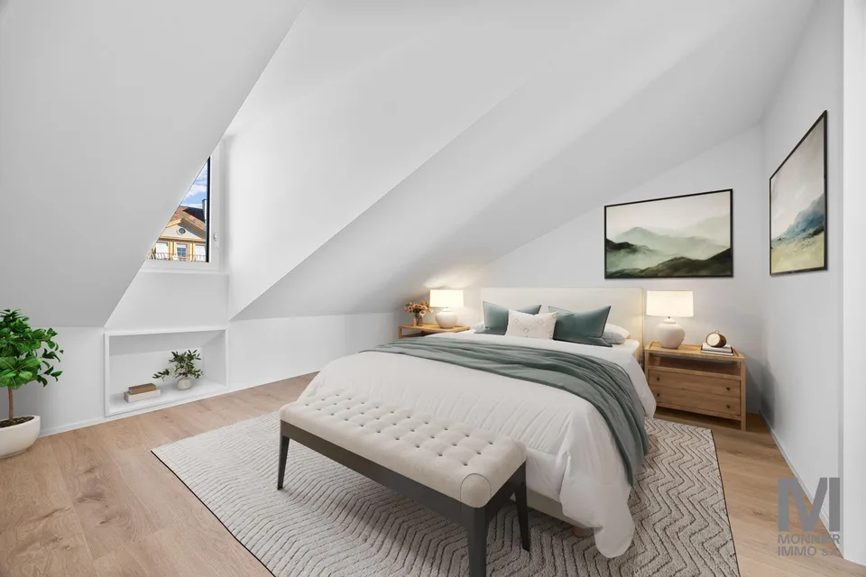 Appartement de 3.5 pièces en attique entièrement rénové – photo 6 sur 13
